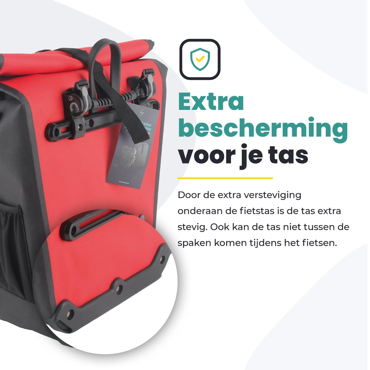 Voltano Luxe E-bike Fietstas 28L – Zwart / Rood – Pakaftas Met Laptop Vak – 100% Waterdicht - Met Gratis Schouderband 14 Voltano Luxe E-bike Fietstas 28L – Zwart / Rood – Pakaftas Met Laptop Vak – 100% Waterdicht - Met Gratis Schouderband - Afbeelding 14