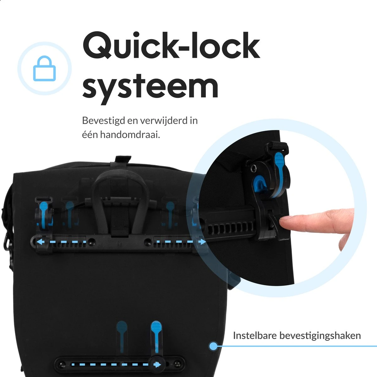 Dyken Fietstas Enkele - Waterdicht - 2-in-1 Fietstas - Schoudertas - 20L - Zwart 5 Dyken Fietstas Enkele - Waterdicht - 2-in-1 Fietstas - Schoudertas - 20L - Zwart - Afbeelding 5