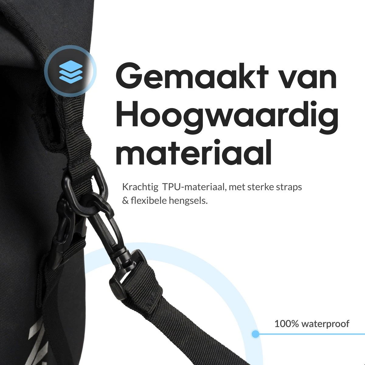 Dyken Fietstas Enkele - Waterdicht - 2-in-1 Fietstas - Schoudertas - 20L - Zwart 6 Dyken Fietstas Enkele - Waterdicht - 2-in-1 Fietstas - Schoudertas - 20L - Zwart - Afbeelding 6