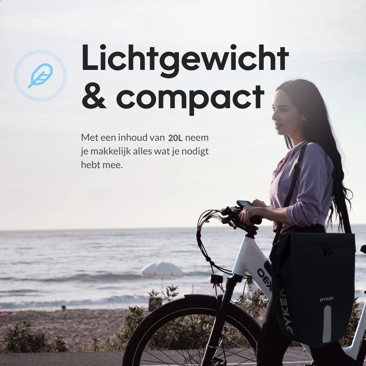 Dyken Fietstas Enkele - Waterdicht - 2-in-1 Fietstas - Schoudertas - 20L - Zwart 7 Dyken Fietstas Enkele - Waterdicht - 2-in-1 Fietstas - Schoudertas - 20L - Zwart - Afbeelding 7