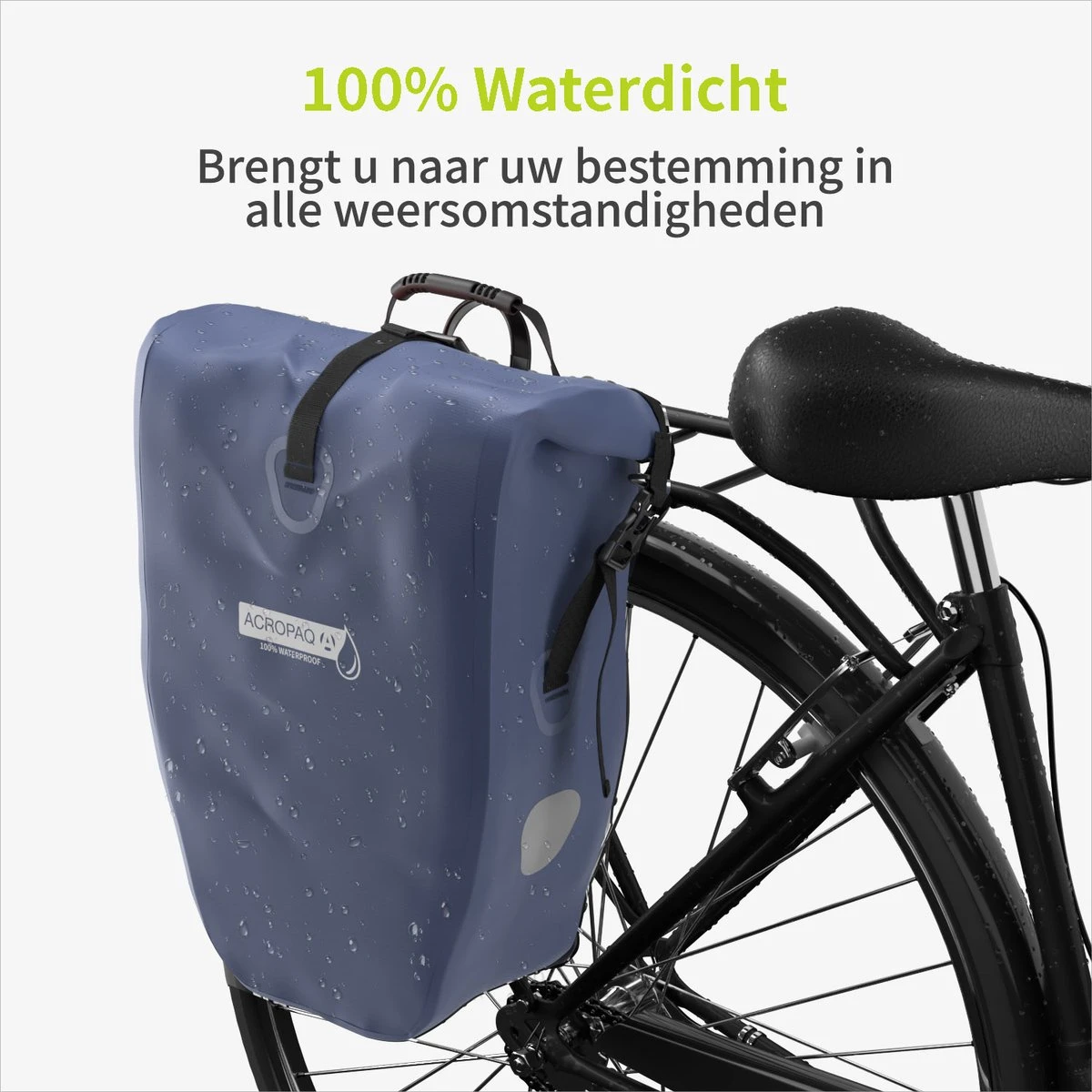 ACROPAQ Fietstas - Enkele, 25L, Waterdicht, Dragen Als Handtas En Schoudertas, Met Reflectoren - Ook Voor Elektrische Fietsen - Donkerblauw 6 ACROPAQ Fietstas - Enkele, 25L, Waterdicht, Dragen Als Handtas En Schoudertas, Met Reflectoren - Ook Voor Elektrische Fietsen - Donkerblauw - Afbeelding 6