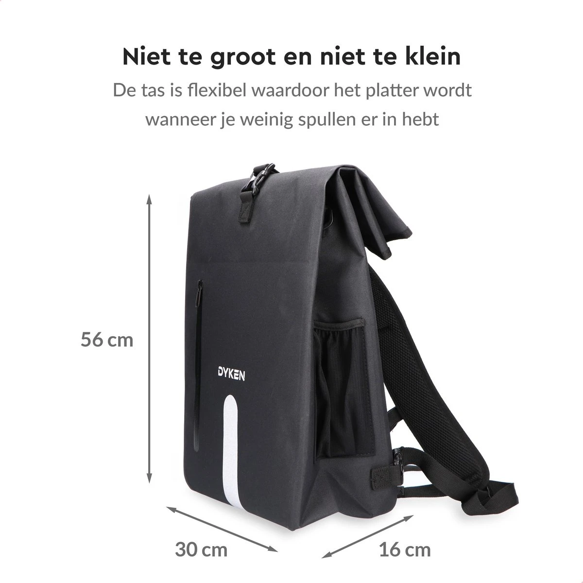 Dyken Fietstas Enkele - Waterdicht - Fietsrugzak - Schoudertas - 25L - Zwart 7 Dyken Fietstas Enkele - Waterdicht - Fietsrugzak - Schoudertas - 25L - Zwart - Afbeelding 7