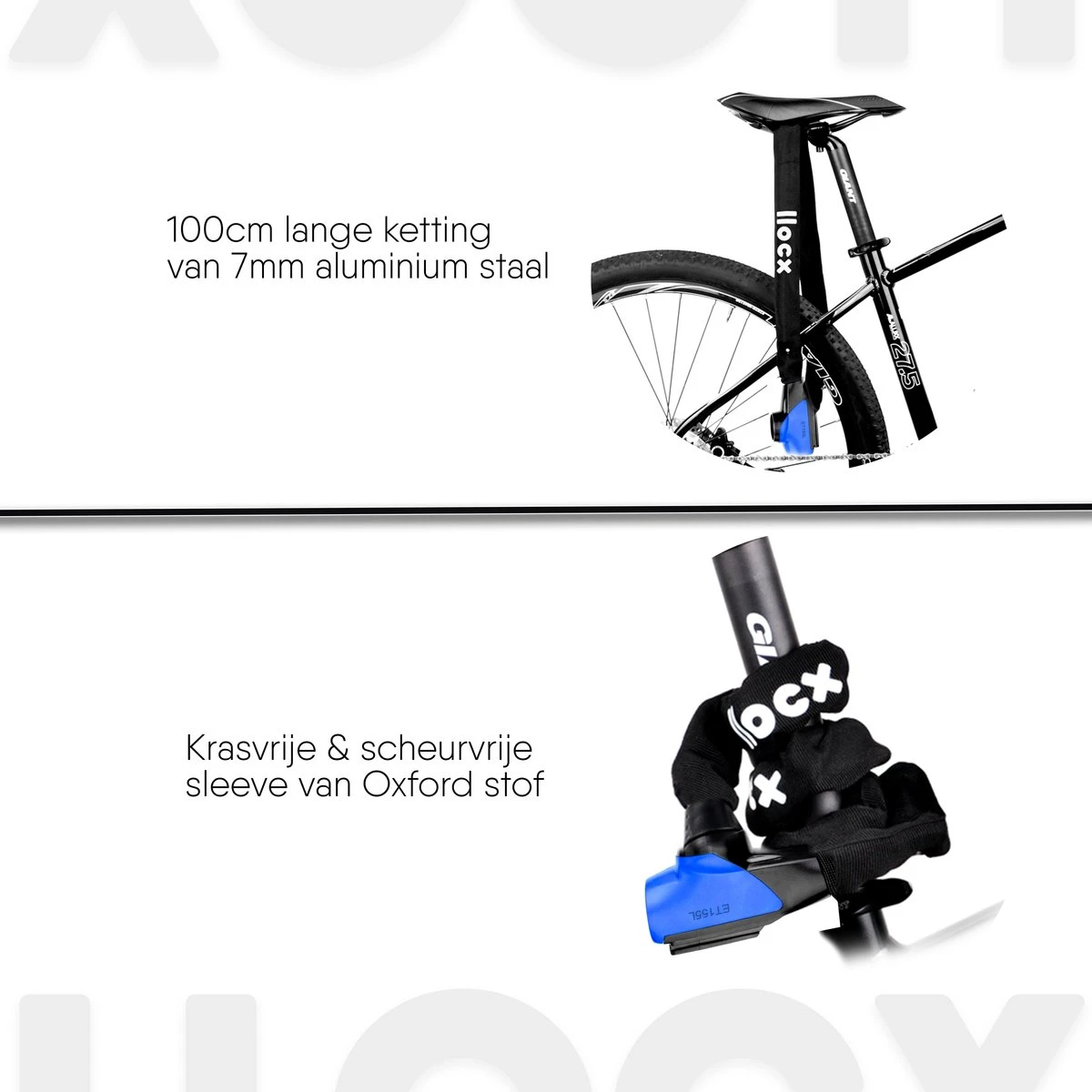 LLOCX Fiets Kettingslot Van 1 Meter + 2 Sleutels – 7mm Roestvrij Aluminium – Sluiten Zonder Sleutel – Insteekslot Met Zwarte Kliksluiting – Krasvrije & Scheurvrije Sleeve 5 LLOCX Fiets Kettingslot Van 1 Meter + 2 Sleutels – 7mm Roestvrij Aluminium – Sluiten Zonder Sleutel – Insteekslot Met Zwarte Kliksluiting – Krasvrije & Scheurvrije Sleeve - Afbeelding 5