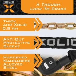 Xolid Kettingslot Met 3x Sleutel Incl. 1x LED - Solid Pantserslot Uit Gehard Staal - Gebruik Slot Lock Motor Scooter Fiets Motorslot Scooterslot - Alternatief Voor Ketting Ringslot Cijferslot Kabelslot Beugelslot - Lengte 100CM Dikte 8MM - Zwart 11 Xolid Kettingslot Met 3x Sleutel Incl. 1x LED - Solid Pantserslot Uit Gehard Staal - Gebruik Slot Lock Motor Scooter Fiets Motorslot Scooterslot - Alternatief Voor Ketting Ringslot Cijferslot Kabelslot Beugelslot - Lengte 100CM Dikte 8MM - Zwart -Fietsuitrustings Winkel 1200x1200 568