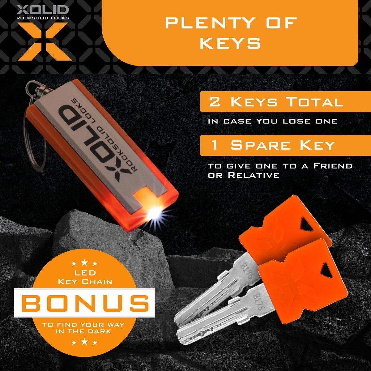 Xolid Kettingslot Fiets - Oranje/Zwart Fietsslot Ketting - Slot 90CM 5 Xolid Kettingslot Fiets - Oranje/Zwart Fietsslot Ketting - Slot 90CM - Afbeelding 5