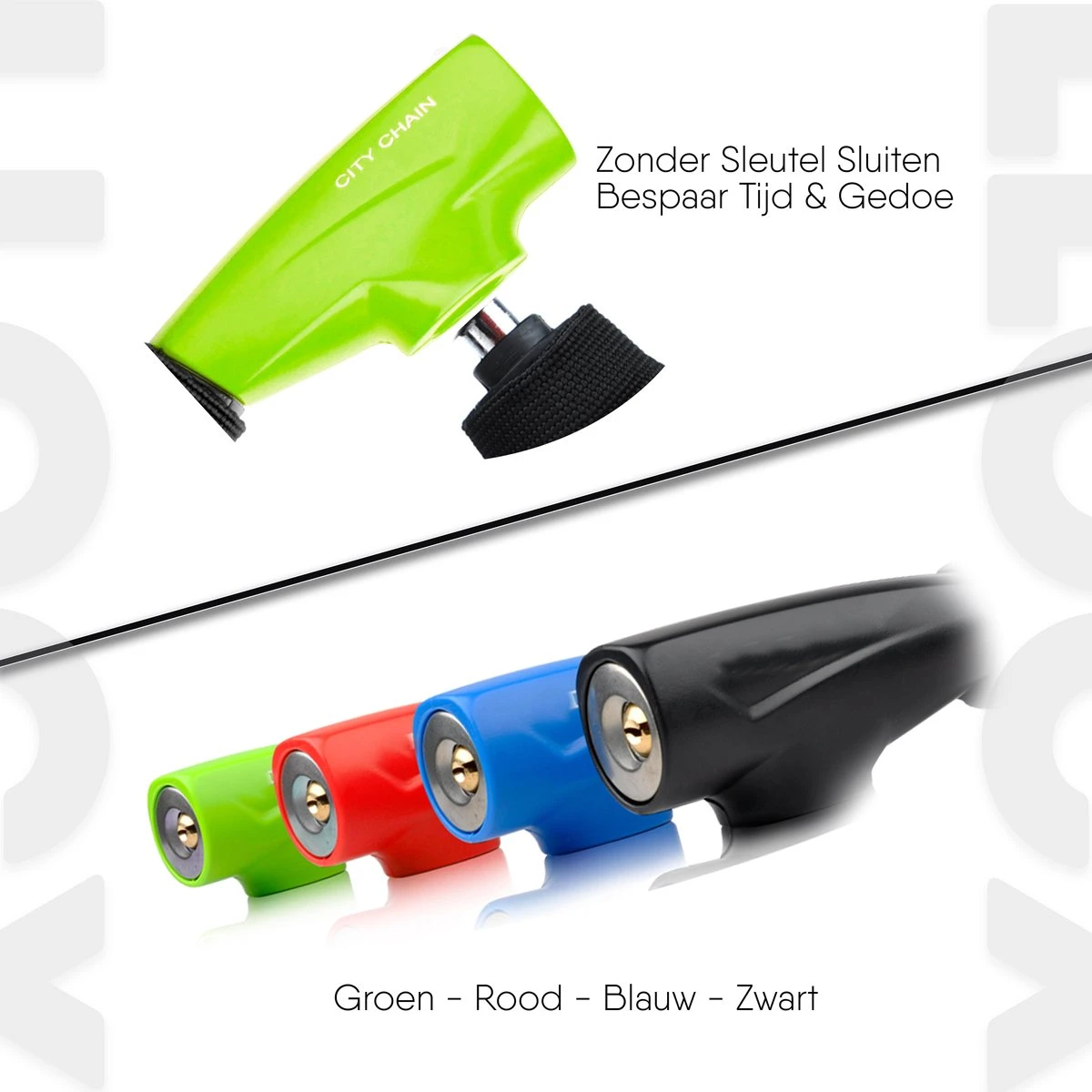 LLOCX Fiets Kettingslot Van 1 Meter + 2 Sleutels – 6mm Roestvrij Aluminium – Sluiten Zonder Sleutel – Insteekslot Met Groene Kliksluiting – Krasvrije & Scheurvrije Sleeve 7 LLOCX Fiets Kettingslot Van 1 Meter + 2 Sleutels – 6mm Roestvrij Aluminium – Sluiten Zonder Sleutel – Insteekslot Met Groene Kliksluiting – Krasvrije & Scheurvrije Sleeve - Afbeelding 7