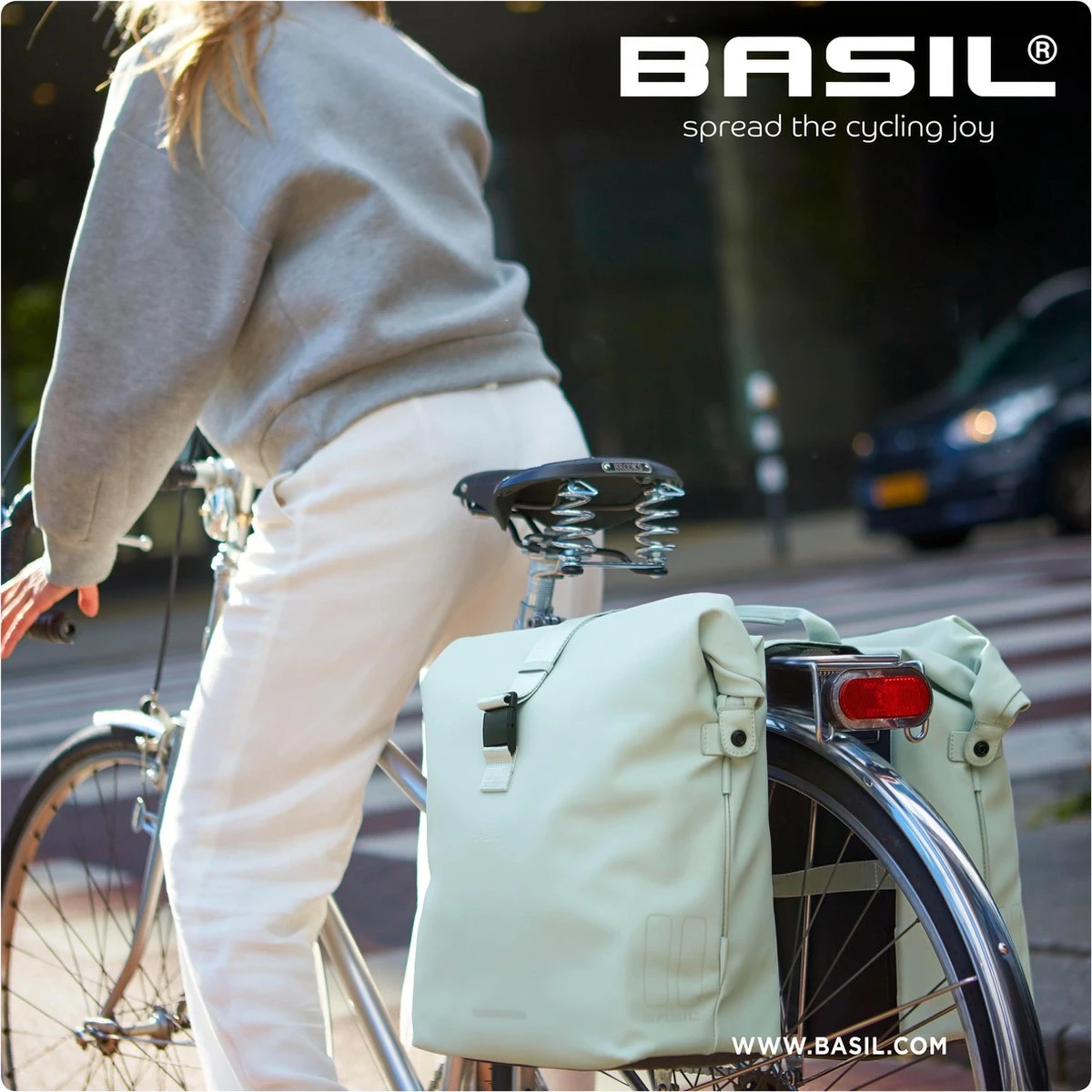 Basil SoHo Dubbele Fietstas Nordlicht - Pastelgroen - 41 Liter 10 Basil SoHo Dubbele Fietstas Nordlicht - Pastelgroen - 41 Liter - Afbeelding 10