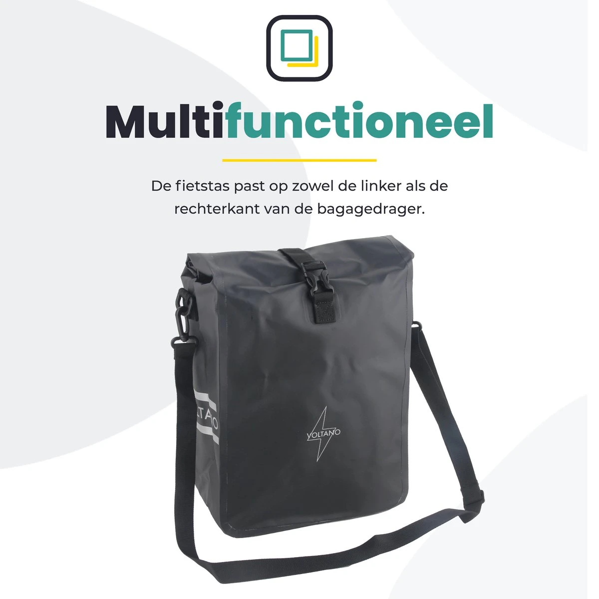 Voltano Fietstas 16L – Zwart – Enkele Pakaftas – 100% Waterdicht - Gratis Schouderband 10 Voltano Fietstas 16L – Zwart – Enkele Pakaftas – 100% Waterdicht - Gratis Schouderband - Afbeelding 10