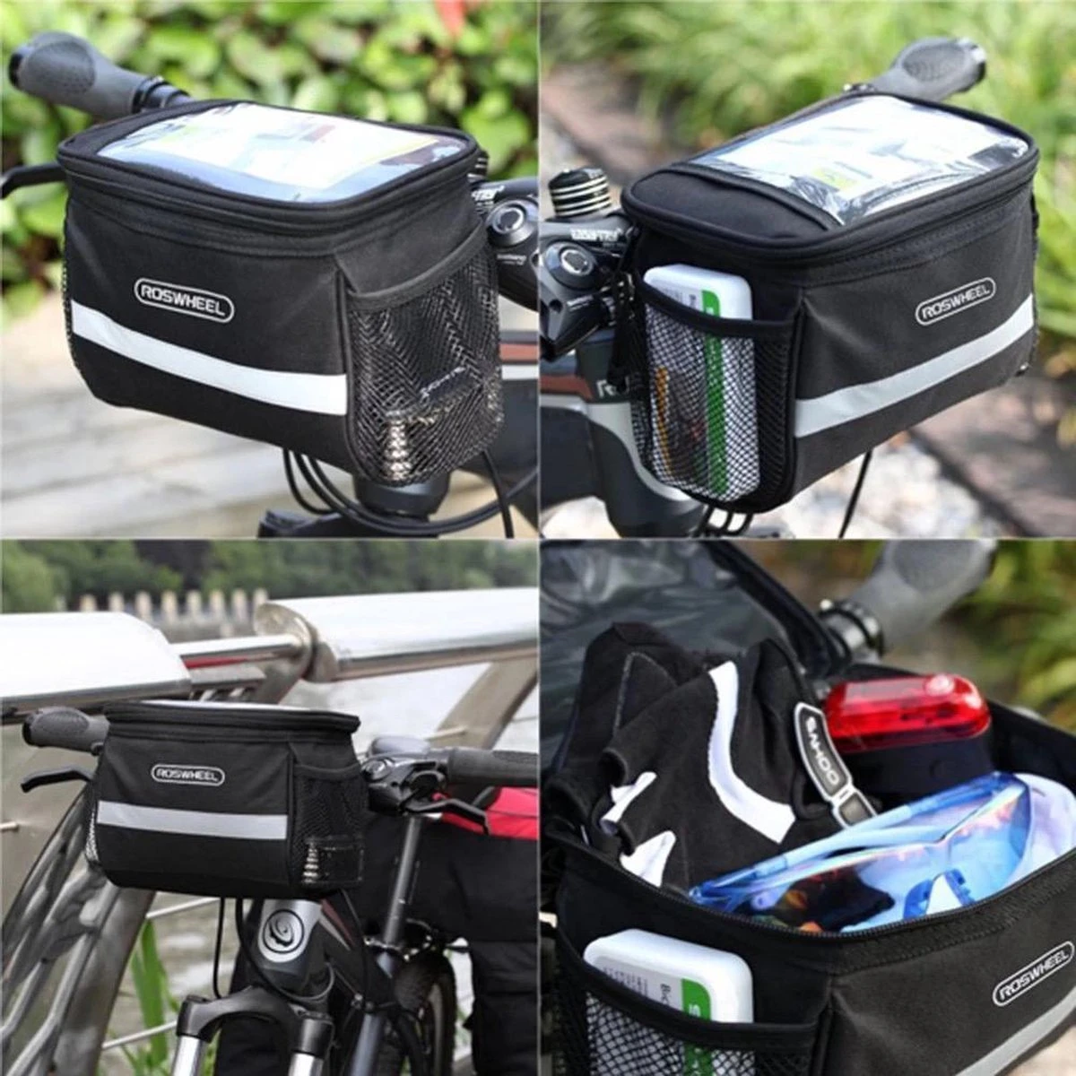 Fiets Stuurtas Met Smartphonehouder En Koeltas - Zwart -Saizi 5 Fiets Stuurtas Met Smartphonehouder En Koeltas - Zwart -Saizi - Afbeelding 5