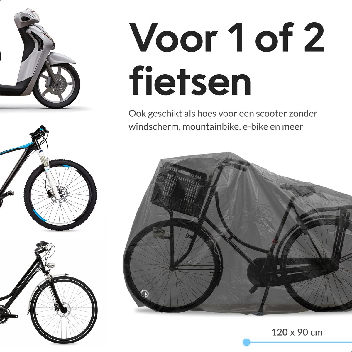 Dyken Fietshoes - Universele Fietsbeschermhoes - Waterdicht - Voor Fietsen En (kleine) Scooters - 300D Oxford - 1-2 Fietsen 3 Dyken Fietshoes - Universele Fietsbeschermhoes - Waterdicht - Voor Fietsen En (kleine) Scooters - 300D Oxford - 1-2 Fietsen - Afbeelding 3