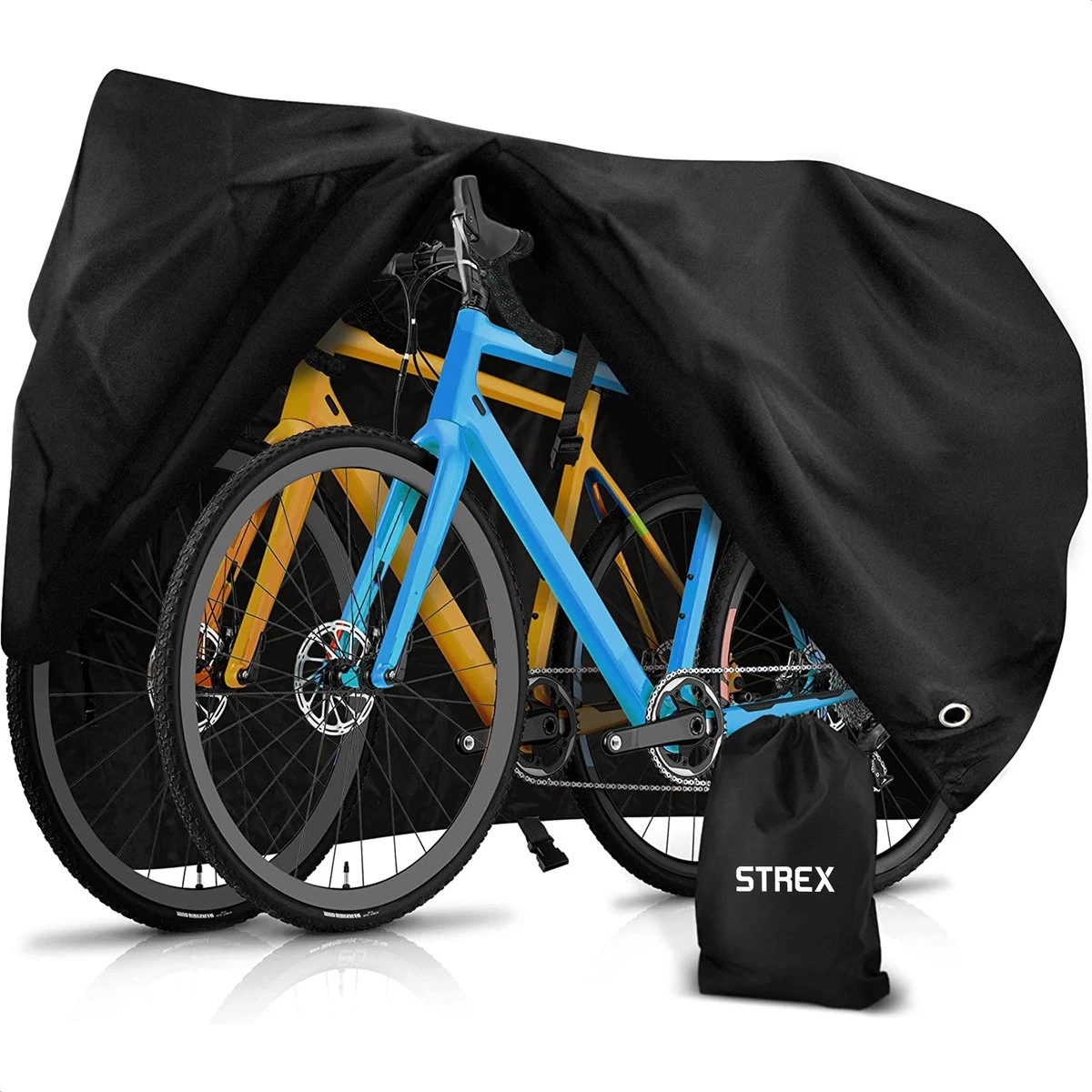 Strex Fietshoes Universeel Voor Alle Fietsen - Waterdicht Ultra Sterk Oxford - Fiets Hoes Voor 1/2 Fietsen - Incl. Opbergzak 1 Strex Fietshoes Universeel Voor Alle Fietsen - Waterdicht Ultra Sterk Oxford - Fiets Hoes Voor 1/2 Fietsen - Incl. Opbergzak