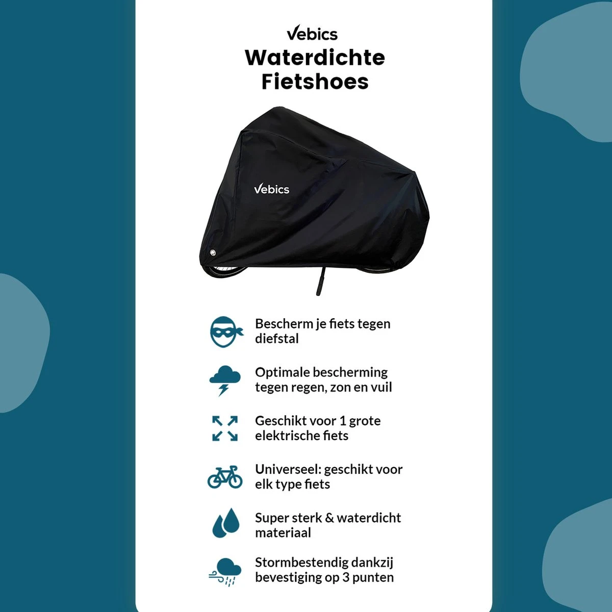 Fietshoes Voor 2 Fietsen - Waterdicht - Fietsbeschermhoes - Elektrische Fiets - Stalling - Fietsbeschermhoes Voor 2 Fietsen - Zwart 10 Fietshoes Voor 2 Fietsen - Waterdicht - Fietsbeschermhoes - Elektrische Fiets - Stalling - Fietsbeschermhoes Voor 2 Fietsen - Zwart - Afbeelding 10