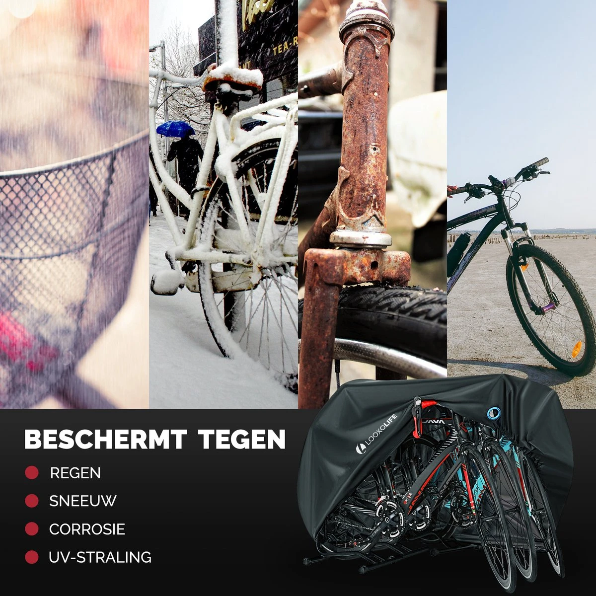 Merkloos Fietshoes - Voor 2 Fietsen Of 3 Fietsen - Waterdicht - Ultra Sterk & Dik - Premium PU Coating - Incl. Opberghoes 3 Merkloos Fietshoes - Voor 2 Fietsen Of 3 Fietsen - Waterdicht - Ultra Sterk & Dik - Premium PU Coating - Incl. Opberghoes - Afbeelding 3