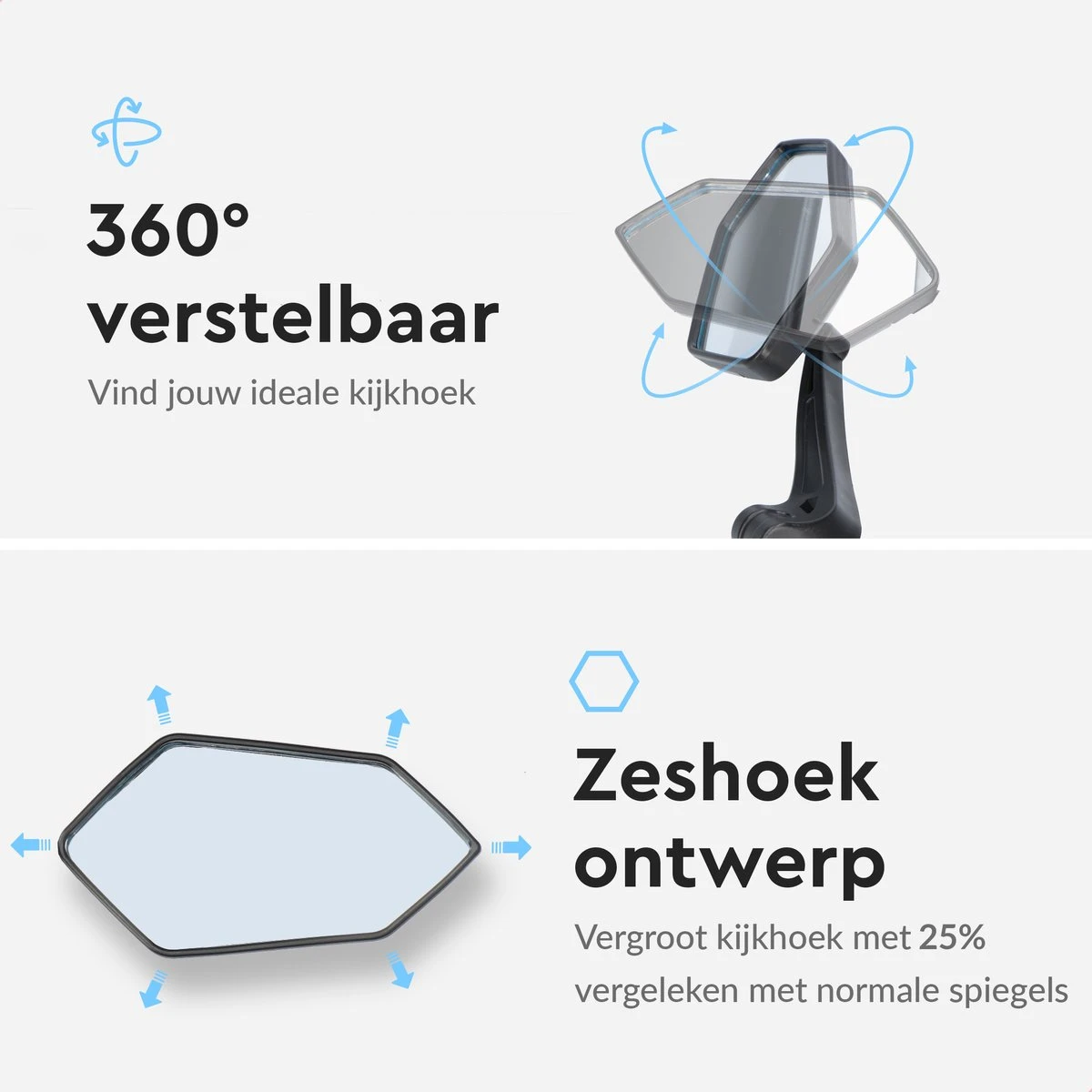 Dyken Fietsspiegel Links - Achteruitkijkspiegel Op Stuur - Fietsspiegel Ebike - Fiets Spiegel 4 Dyken Fietsspiegel Links - Achteruitkijkspiegel Op Stuur - Fietsspiegel Ebike - Fiets Spiegel - Afbeelding 4