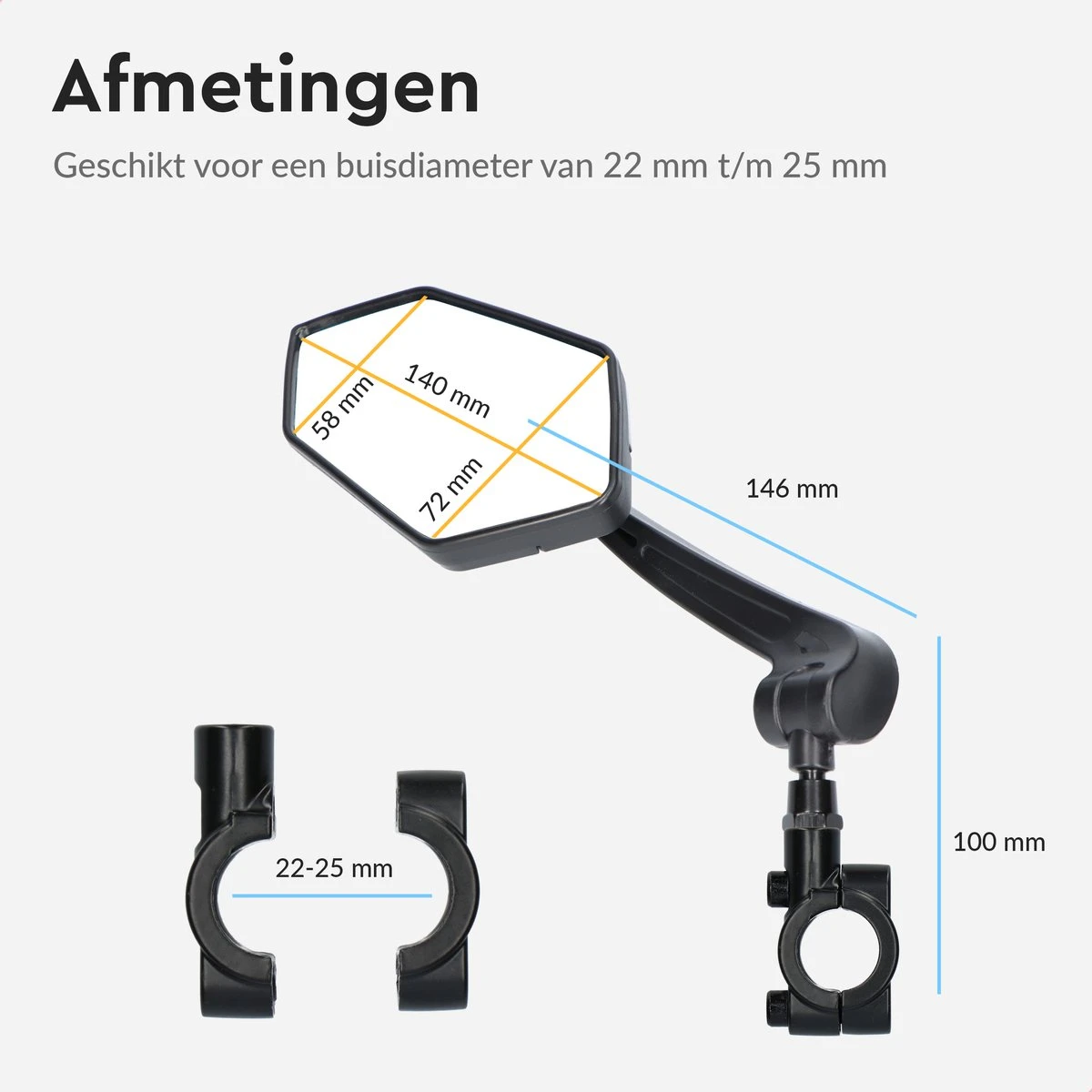 Dyken Fietsspiegel Links - Achteruitkijkspiegel Op Stuur - Fietsspiegel Ebike - Fiets Spiegel 5 Dyken Fietsspiegel Links - Achteruitkijkspiegel Op Stuur - Fietsspiegel Ebike - Fiets Spiegel - Afbeelding 5