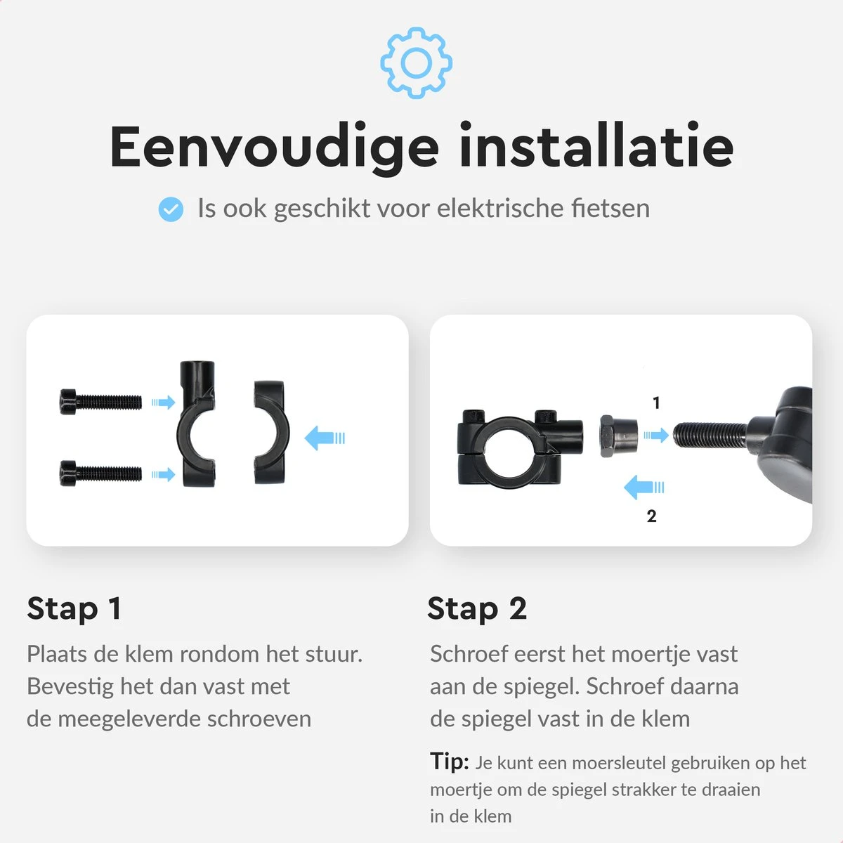 Dyken Fietsspiegel Links - Achteruitkijkspiegel Op Stuur - Fietsspiegel Ebike - Fiets Spiegel 6 Dyken Fietsspiegel Links - Achteruitkijkspiegel Op Stuur - Fietsspiegel Ebike - Fiets Spiegel - Afbeelding 6