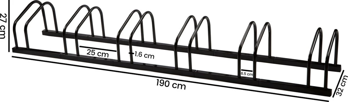 Alora Fietsenrek Voor 6 Fietsen Zwart- Met Muurbevestiging - Fietsen Rek 6 Alora Fietsenrek Voor 6 Fietsen Zwart- Met Muurbevestiging - Fietsen Rek - Afbeelding 6