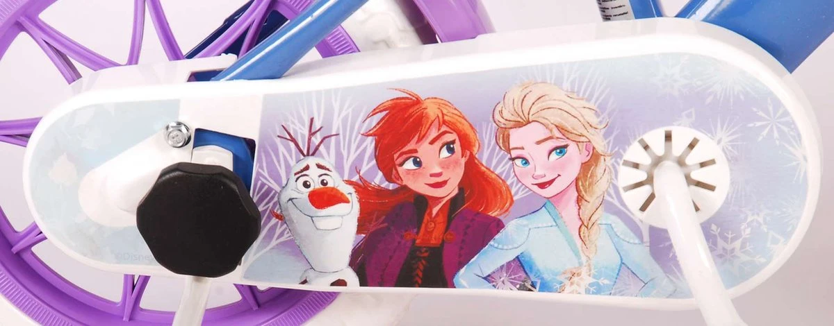 Volare Disney Frozen Kinderfiets - Meiden - 12 Inch - Blauw Paars - Doortrapsysteem 2 Volare Disney Frozen Kinderfiets - Meiden - 12 Inch - Blauw Paars - Doortrapsysteem - Afbeelding 2