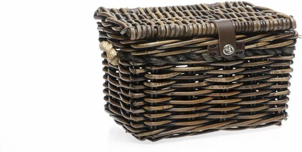 New Looxs Melbourne Medium Fietsmand Voordrager - 24 Liter - Rotan - Bruin 1 New Looxs Melbourne Medium Fietsmand Voordrager - 24 Liter - Rotan - Bruin