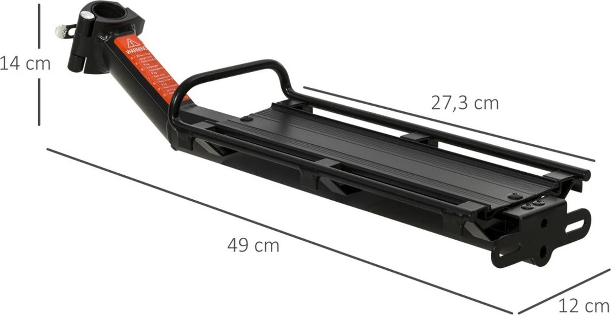 Merkloos Universele Fiets Bagagedrager - Voor Achterop Zadelpen Mountainbike/MTB/Racefiets - Achter Bagage Drager Rek - Met Quick Release Fietsframe Bevestiging - Bagagerek - Lichtgewicht Aluminium - Zwart 3 Merkloos Universele Fiets Bagagedrager - Voor Achterop Zadelpen Mountainbike/MTB/Racefiets - Achter Bagage Drager Rek - Met Quick Release Fietsframe Bevestiging - Bagagerek - Lichtgewicht Aluminium - Zwart - Afbeelding 3