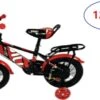 Kinderfiets - 12 Inch Kinderfiets -vanaf 2-4 Jaar Jongens En Meisjes Fietsen - Terugtrap -Rem -Stabilisatoren（2 Zijwieltjes）- Mandje - Achterbank - Rood