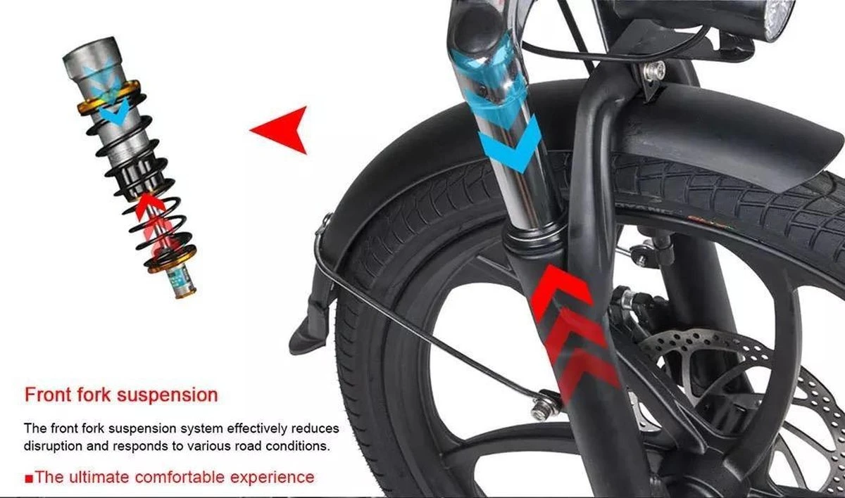 Samebike Elektrische Vouwfiet - Shimano 7 Speed Derailleur - 48V/ 10Ah Lithium Batterij - Aluminium -sportief/modern - 35km/u - Wit 14 Samebike Elektrische Vouwfiet - Shimano 7 Speed Derailleur - 48V/ 10Ah Lithium Batterij - Aluminium -sportief/modern - 35km/u - Wit - Afbeelding 14