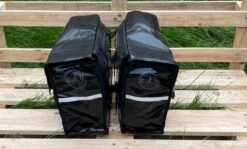 BayNL- Waterdicht - Dubbele - Bisonyl - Fietstas- Reflectoren - Zwart – 34cmX16.2cmX32cm=35 Liter