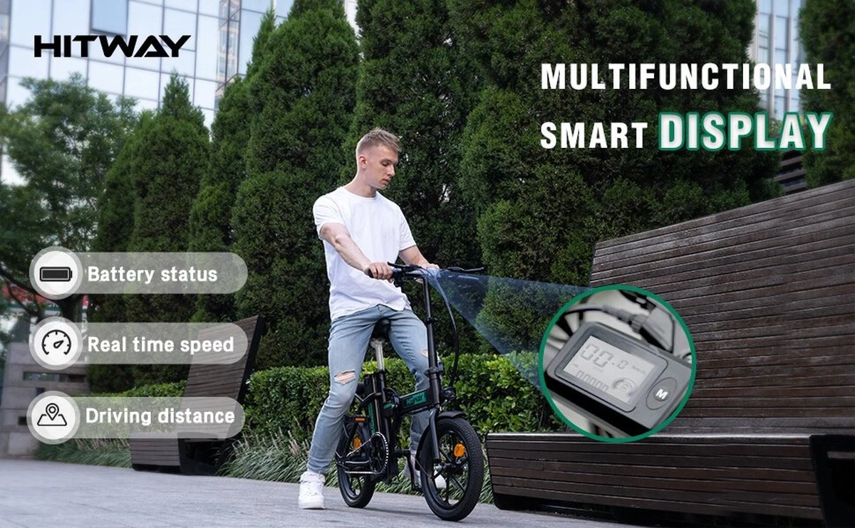 HITWAY E Bike Elektrische Fiets Vouwfiets, 36V/8.4Ah Batterij, 250W Motor, 25km/h, 35-70km, 16" City EBike Voor Heren En Dames 7 HITWAY E Bike Elektrische Fiets Vouwfiets, 36V/8.4Ah Batterij, 250W Motor, 25km/h, 35-70km, 16" City EBike Voor Heren En Dames - Afbeelding 7