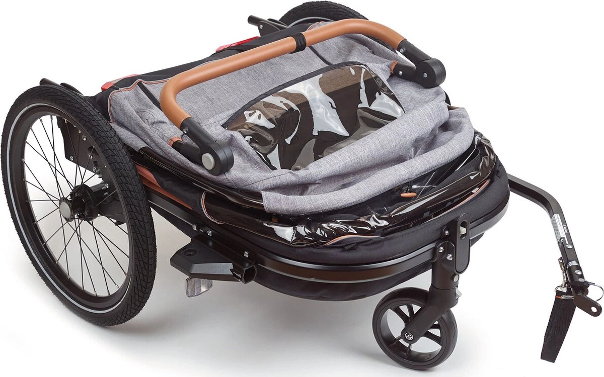 Bobike 2-in-1 Fietskar En Wandelwagen - Zwart/bruin 4 Bobike 2-in-1 Fietskar En Wandelwagen - Zwart/bruin - Afbeelding 4