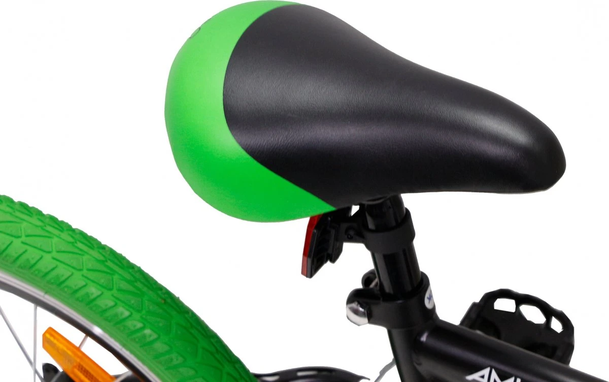 Amigo Fun Ride - Mountainbike 20 Inch - Voor Jongens En Meisjes - Met 7 Versnellingen - Zwart/Groen 4 Amigo Fun Ride - Mountainbike 20 Inch - Voor Jongens En Meisjes - Met 7 Versnellingen - Zwart/Groen - Afbeelding 4