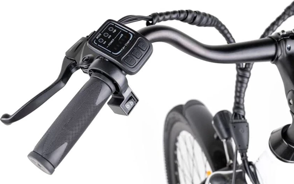 Myatu E-Bike Heren En Dames Lage Instap Met 45 Cm Aluminium Frame, 6 Versnellingen, 250 Wh Afneembare Lithium Batterij 40-80 Km Range, Trekking Ebike Met 1.95 X 26 Inch Wiel (Wit, Urban) 6 Myatu E-Bike Heren En Dames Lage Instap Met 45 Cm Aluminium Frame, 6 Versnellingen, 250 Wh Afneembare Lithium Batterij 40-80 Km Range, Trekking Ebike Met 1.95 X 26 Inch Wiel (Wit, Urban) - Afbeelding 6