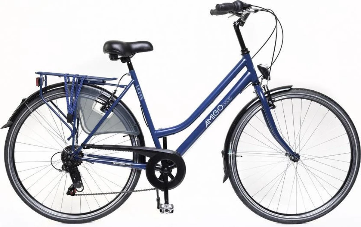 Amigo Moves - Damesfiets 28 Inch - Fiets Met 6 Versnellingen - Matblauw 8 Amigo Moves - Damesfiets 28 Inch - Fiets Met 6 Versnellingen - Matblauw - Afbeelding 8