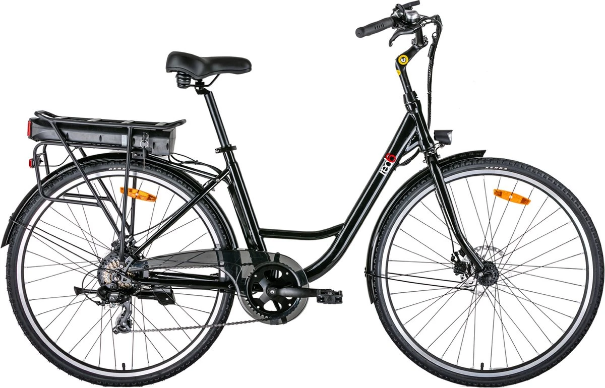 Red6 Elektrische Fiets Brooklyn - E-bike Fiets - 40-65KM | 28 Inch | 250W Motor | Zwart 1 Red6 Elektrische Fiets Brooklyn - E-bike Fiets - 40-65KM | 28 Inch | 250W Motor | Zwart
