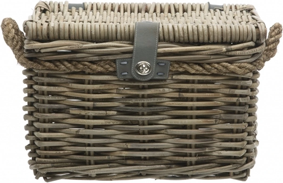New Looxs Melbourne Medium Fietsmand Voordrager - 24 Liter - Rotan - Grijs 1 New Looxs Melbourne Medium Fietsmand Voordrager - 24 Liter - Rotan - Grijs