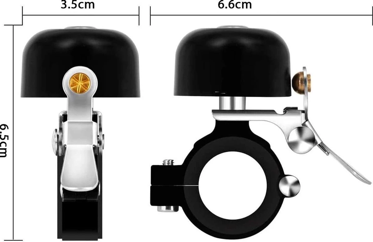 Fit Evolve® Premium Fietsbel - Messing - Fietsbel Racefiets - MTB - Zwart 7 Fit Evolve® Premium Fietsbel - Messing - Fietsbel Racefiets - MTB - Zwart - Afbeelding 7