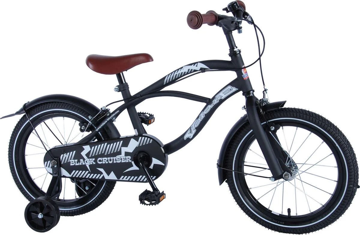 Volare Black Cruiser Kinderfiets - Jongens - 16 Inch - Zwart - 2 Handremmen 2 Volare Black Cruiser Kinderfiets - Jongens - 16 Inch - Zwart - 2 Handremmen - Afbeelding 2