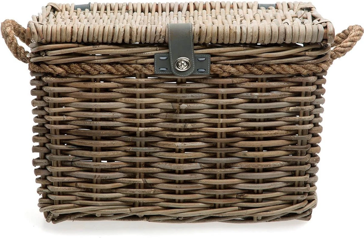 New Looxs Melbourne Large Fietsmand Voordrager - 45 Liter - Rotan - Grijs 4 New Looxs Melbourne Large Fietsmand Voordrager - 45 Liter - Rotan - Grijs - Afbeelding 4