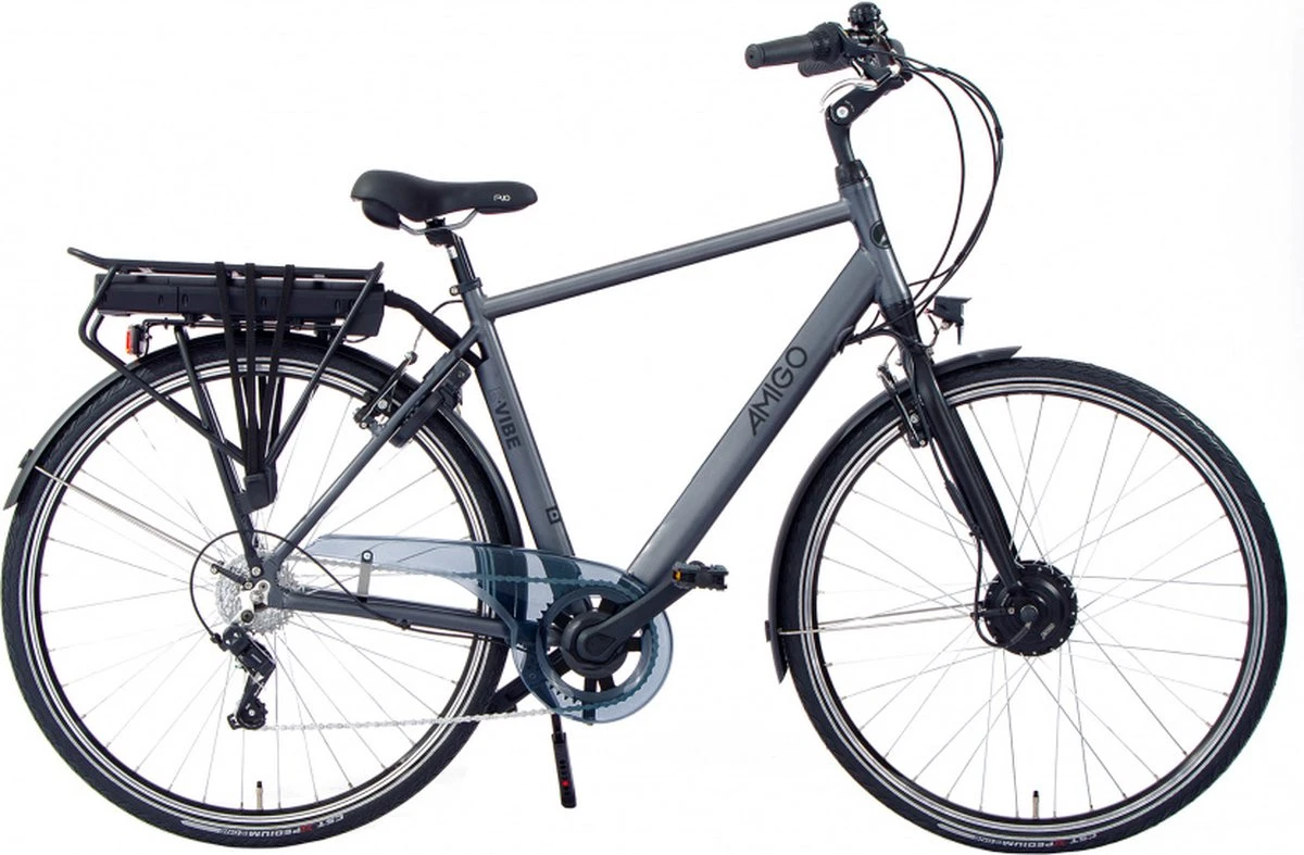 Amigo E-Vibe D1 - Elektrische Stadsfiets Voor Heren - Met 7 Versnellingen - Matgrijs 1 Amigo E-Vibe D1 - Elektrische Stadsfiets Voor Heren - Met 7 Versnellingen - Matgrijs