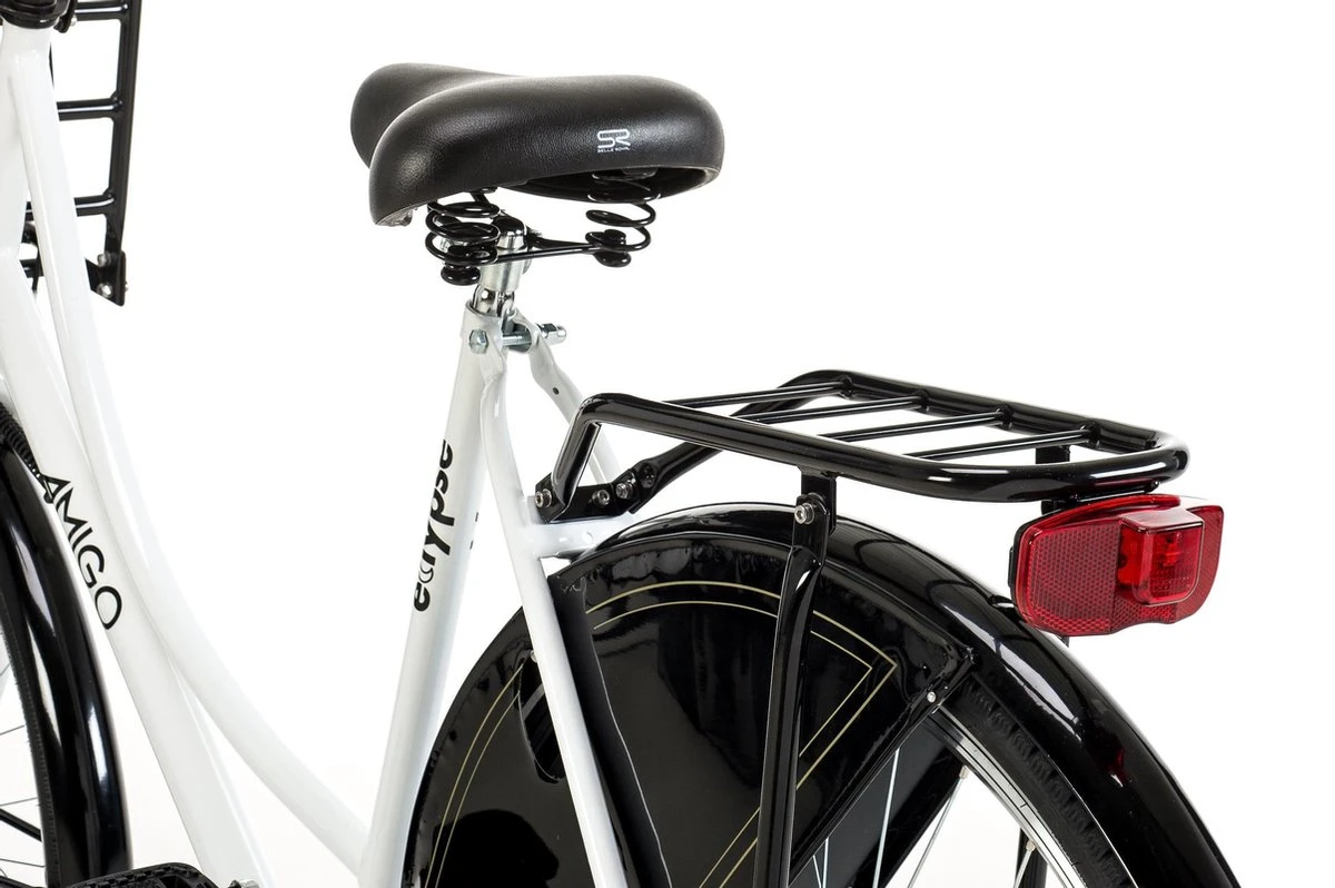 Amigo Eclypse Transportfiets 28 Inch - Omafiets Met Voordrager - Wit/Zwart 3 Amigo Eclypse Transportfiets 28 Inch - Omafiets Met Voordrager - Wit/Zwart - Afbeelding 3