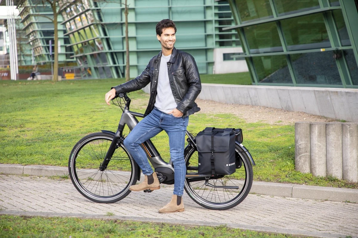 New Looxs Odense Double Dubbele Fietstas - 39 Liter - Zwart 4 New Looxs Odense Double Dubbele Fietstas - 39 Liter - Zwart - Afbeelding 4