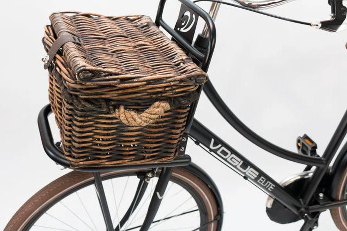 New Looxs Melbourne Medium Fietsmand Voordrager - 24 Liter - Rotan - Bruin 4 New Looxs Melbourne Medium Fietsmand Voordrager - 24 Liter - Rotan - Bruin - Afbeelding 4
