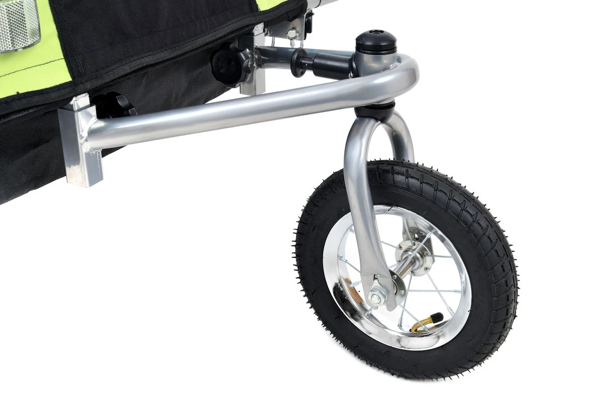 Fietkar - 2 Kinderen - Met Schokbreker - Lime 14 Fietkar - 2 Kinderen - Met Schokbreker - Lime - Afbeelding 14