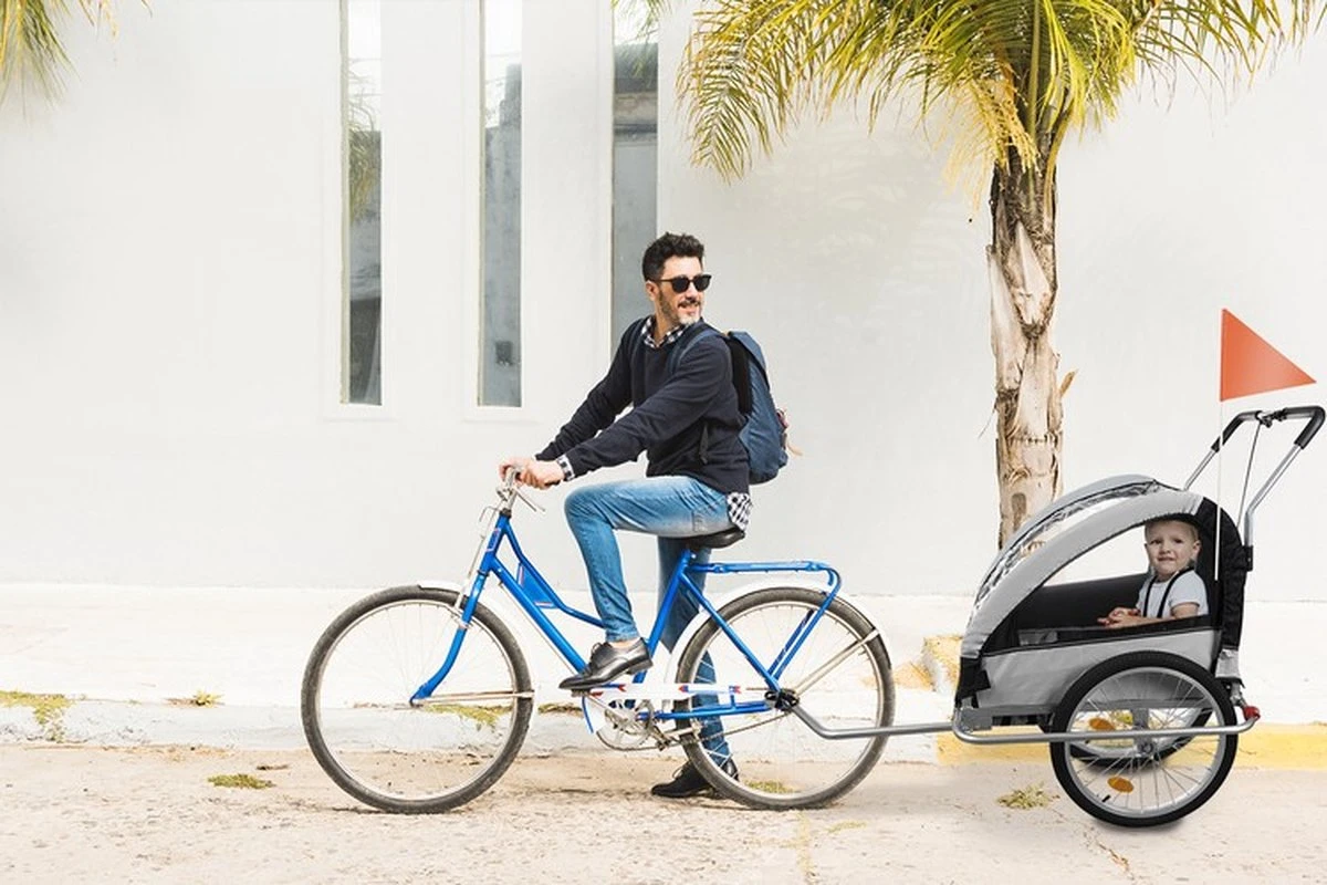 Fietskar Voor Kinderen - 3 In 1 - Geschikt Voor 2 Kinderen - Kinderfietskar - Fietskar Kind - Fietskar Hond 2 Fietskar Voor Kinderen - 3 In 1 - Geschikt Voor 2 Kinderen - Kinderfietskar - Fietskar Kind - Fietskar Hond - Afbeelding 2