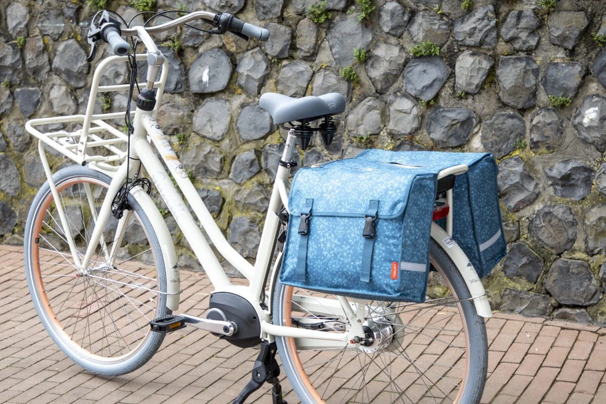 New Looxs Dubbele Fietstas Cameo Double Bag 30 Liter 37 X 12.5 X 33 Cm (2x) - Tara Blue 2 New Looxs Dubbele Fietstas Cameo Double Bag 30 Liter 37 X 12.5 X 33 Cm (2x) - Tara Blue - Afbeelding 2
