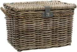 New Looxs Melbourne Large Fietsmand Voordrager - 45 Liter - Rotan - Grijs