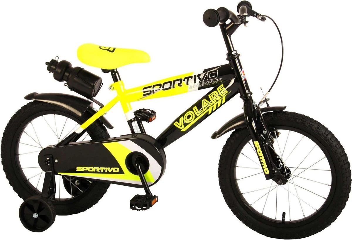 Volare Sportivo Kinderfiets - Jongens - 16 Inch - Neon Geel Zwart - 95% Afgemonteerd 2 Volare Sportivo Kinderfiets - Jongens - 16 Inch - Neon Geel Zwart - 95% Afgemonteerd - Afbeelding 2
