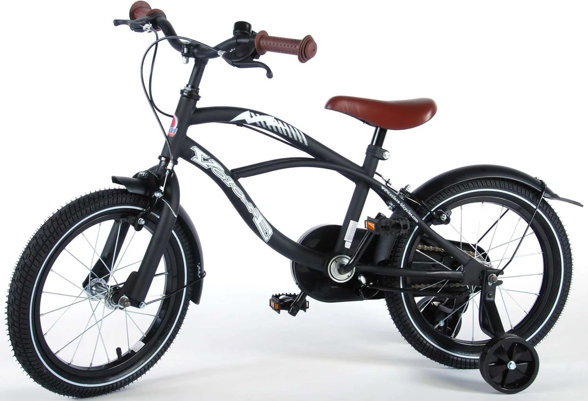 Volare Black Cruiser Kinderfiets - Jongens - 16 Inch - Zwart - 2 Handremmen 13 Volare Black Cruiser Kinderfiets - Jongens - 16 Inch - Zwart - 2 Handremmen - Afbeelding 13