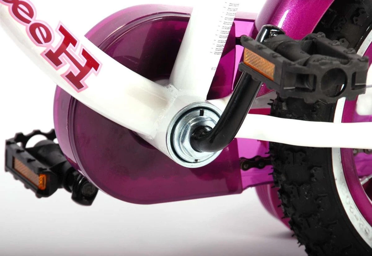 Volare Heart Cruiser Kinderfiets - Meisjes - 12 Inch - Wit Paars 11 Volare Heart Cruiser Kinderfiets - Meisjes - 12 Inch - Wit Paars - Afbeelding 11