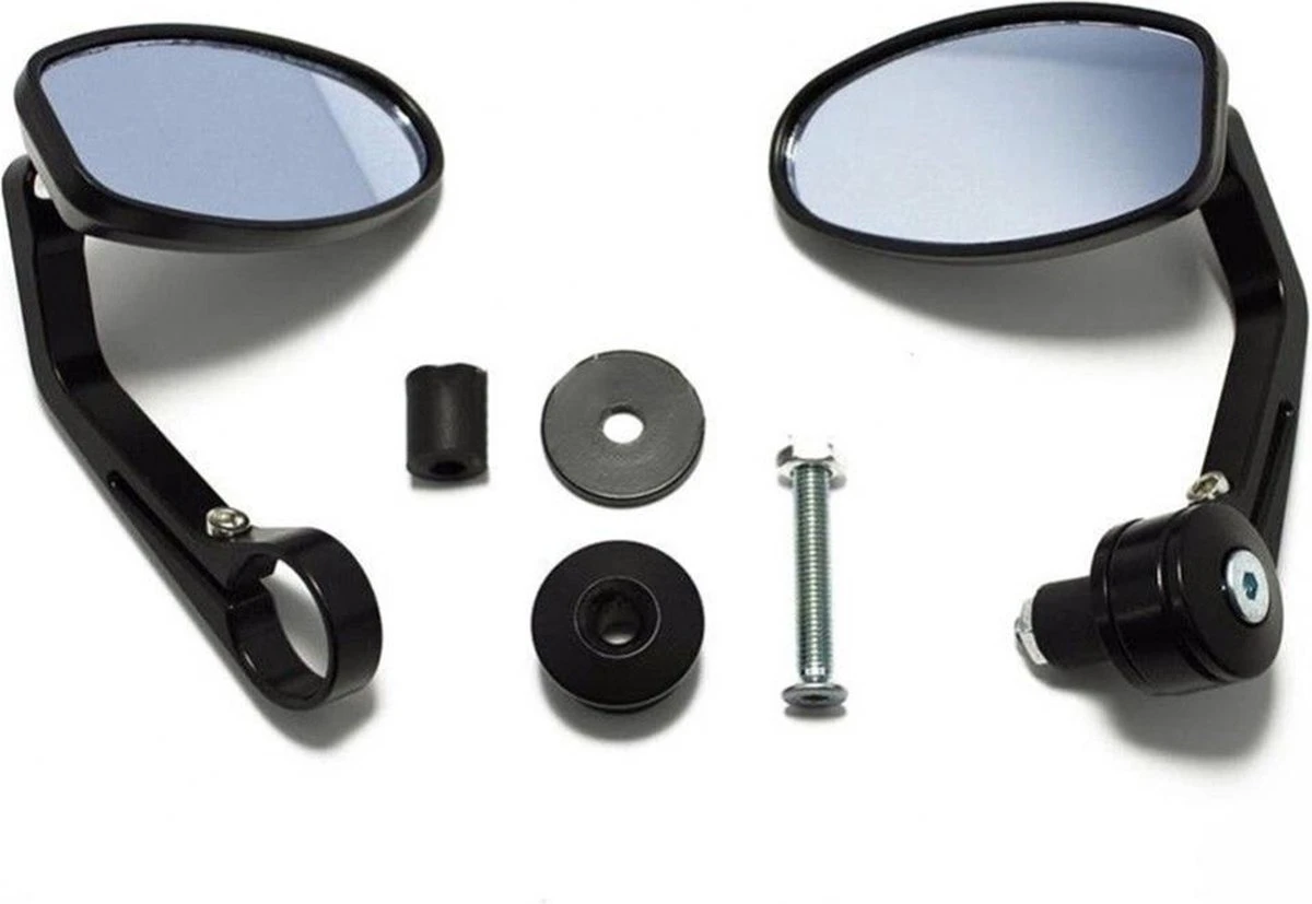Bar End Spiegels - Motor Spiegels - Stuurspiegel - Universeel - 7/8 ''22mm - Zwart 3 Bar End Spiegels - Motor Spiegels - Stuurspiegel - Universeel - 7/8 ''22mm - Zwart - Afbeelding 3