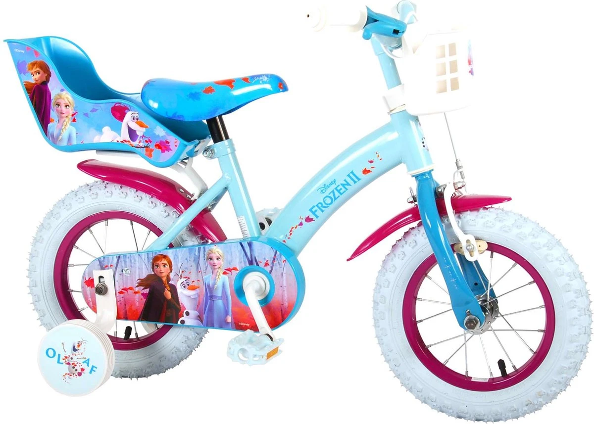 Volare Disney Frozen 2 Kinderfiets - Meisjes - 12 Inch - Blauw/Paars 2 Volare Disney Frozen 2 Kinderfiets - Meisjes - 12 Inch - Blauw/Paars - Afbeelding 2